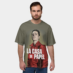 Футболка оверсайз мужская БУМАЖНЫЙ ДОМ БЕРЛИН - LA CASA DE PAPEL, цвет: 3D-принт — фото 2