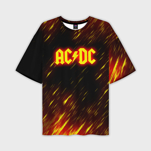 Мужская футболка оверсайз ACDC Neon / 3D-принт – фото 1