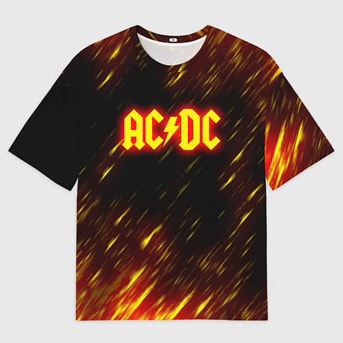 Мужская футболка оверсайз ACDC Neon / 3D-принт – фото 1