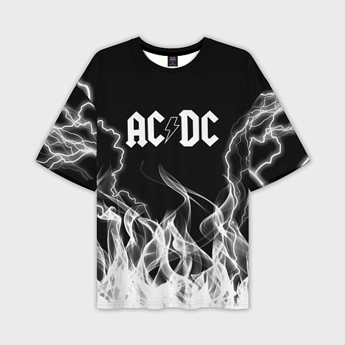 Мужская футболка оверсайз ACDC Fire / 3D-принт – фото 1