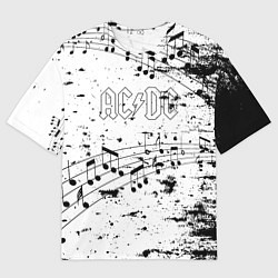 Мужская футболка оверсайз ACDC - Музыкальные ноты