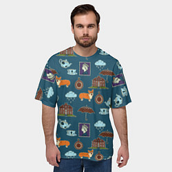 Футболка оверсайз мужская Англия паттерн, цвет: 3D-принт — фото 2