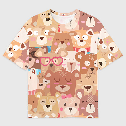 Мужская футболка оверсайз Bears texture / 3D-принт – фото 1