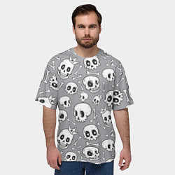 Футболка оверсайз мужская Skulls & bones, цвет: 3D-принт — фото 2
