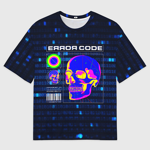 Мужская футболка оверсайз Error code: Hacker Хакер программист / 3D-принт – фото 1