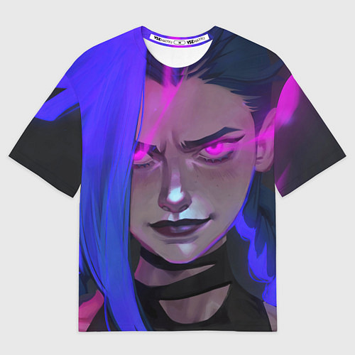 Мужская футболка оверсайз League Of Legends Arcane ДЖИНКС Jinx Powder / 3D-принт – фото 1