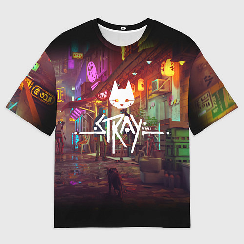 Мужская футболка оверсайз Stray: Poster / 3D-принт – фото 1