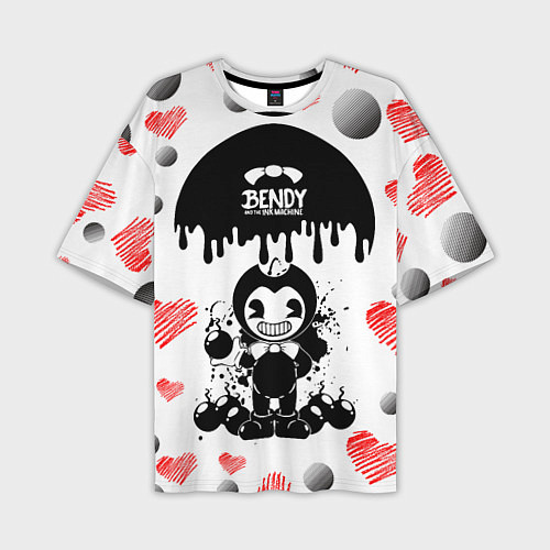 Мужская футболка оверсайз BOMB LOVE BENDY AND THE INK MACHINE / 3D-принт – фото 1