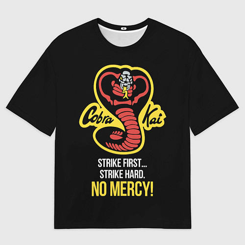 Мужская футболка оверсайз Cobra Kai - No mercy! / 3D-принт – фото 1