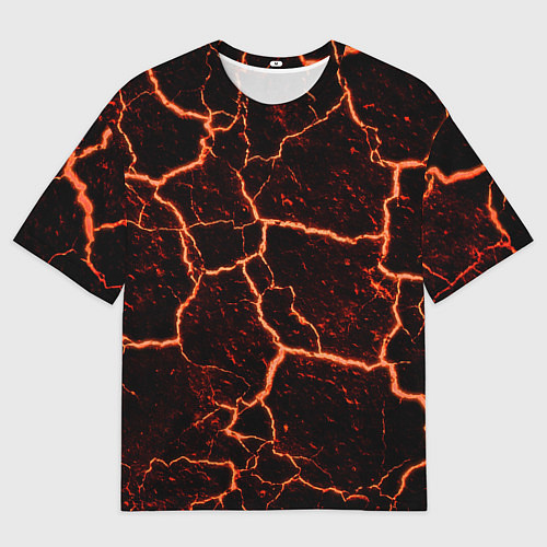 Мужская футболка оверсайз Раскаленная лаваhot lava / 3D-принт – фото 1