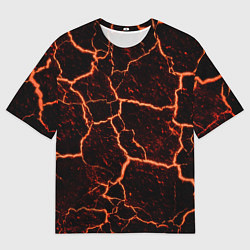 Футболка оверсайз мужская Раскаленная лаваhot lava, цвет: 3D-принт