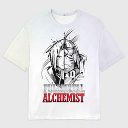 Футболка оверсайз мужская Эдвард vs Альфонс - Стальной алхимик, цвет: 3D-принт