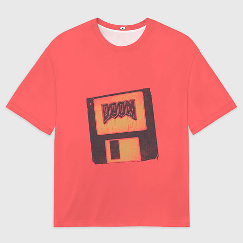 Мужская футболка оверсайз Дискета Дум / 3D-принт – фото 1