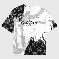 Мужская футболка оверсайз Genshin Impact электро стихия