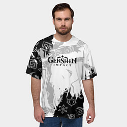 Футболка оверсайз мужская Genshin Impact электро стихия, цвет: 3D-принт — фото 2