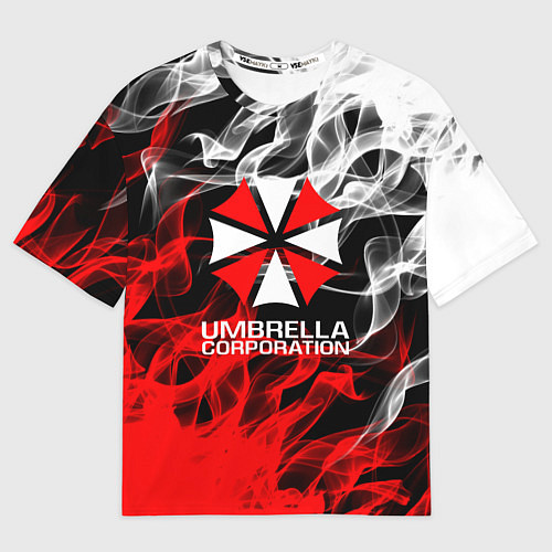 Мужская футболка оверсайз Umbrella Corporation Fire / 3D-принт – фото 1