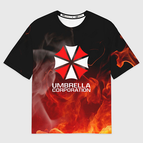 Мужская футболка оверсайз Umbrella Corporation пламя / 3D-принт – фото 1