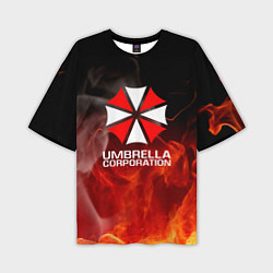 Мужская футболка оверсайз Umbrella Corporation пламя