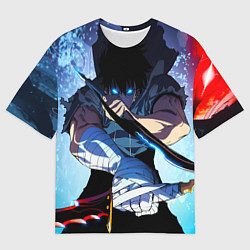 Мужская футболка оверсайз Поднятие Уровня в одиночку Сон Джин Ву , SOLO LEVE