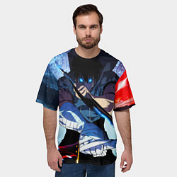 Футболка оверсайз мужская Поднятие Уровня в одиночку Сон Джин Ву , SOLO LEVE, цвет: 3D-принт — фото 2