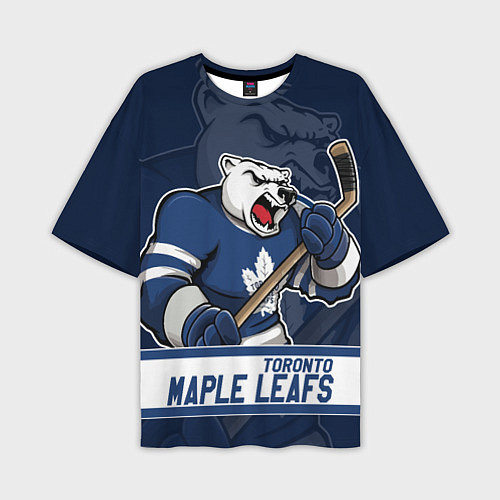 Мужская футболка оверсайз Торонто Мейпл Лифс, Toronto Maple Leafs Маскот / 3D-принт – фото 1