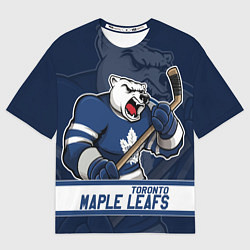 Мужская футболка оверсайз Торонто Мейпл Лифс, Toronto Maple Leafs Маскот