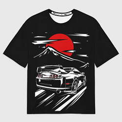 Футболка оверсайз мужская TOYOTA SUPRA Под Луной, цвет: 3D-принт