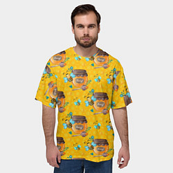 Футболка оверсайз мужская Мед и пчелы, цвет: 3D-принт — фото 2