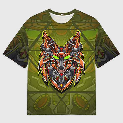Мужская футболка оверсайз Кибер-лис / 3D-принт – фото 1