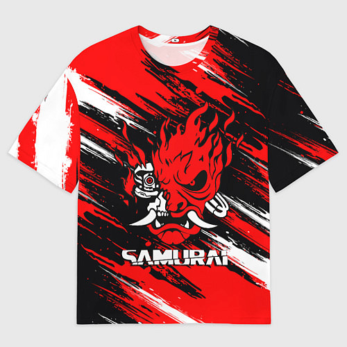 Мужская футболка оверсайз SAMURAI CYBERPUNK 2077 КИБЕРПАНК 2077 / 3D-принт – фото 1