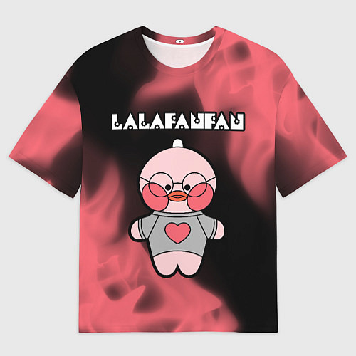 Мужская футболка оверсайз LALAFANFAN - СЕРДЕЧКО Огонь / 3D-принт – фото 1