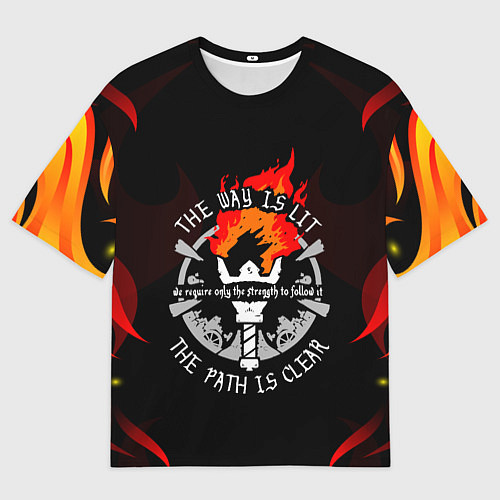 Мужская футболка оверсайз DARKEST DUNGEON FIRE ФАКЕЛ / 3D-принт – фото 1