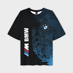 Футболка оверсайз мужская BMW M Series Синий Гранж, цвет: 3D-принт