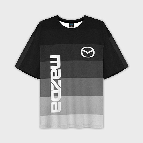 Мужская футболка оверсайз Мазда, Mazda, Серый градиент / 3D-принт – фото 1