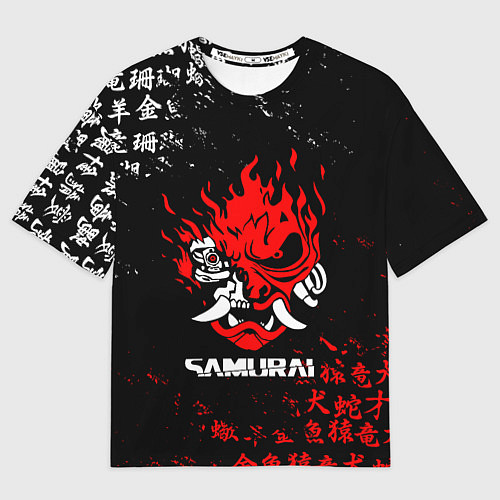 Мужская футболка оверсайз CYBERPUNK SAMURAI: JAPAN STYLE / 3D-принт – фото 1