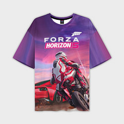 Футболка оверсайз мужская Forza Horizon 5 - sports car and bike, цвет: 3D-принт
