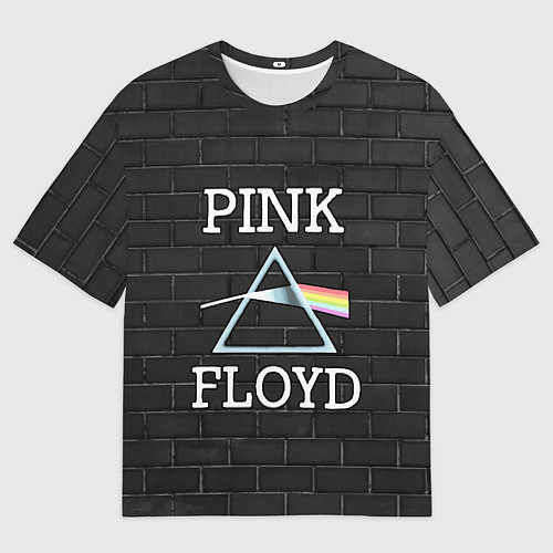 Мужская футболка оверсайз PINK FLOYD LOGO - ПИНК ФЛОЙД ЛОГОТИП / 3D-принт – фото 1