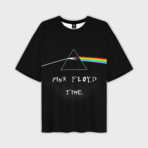 Мужская футболка оверсайз PINK FLOYD TIME ПИНК ФЛОЙД ЛОГОТИП / 3D-принт – фото 1