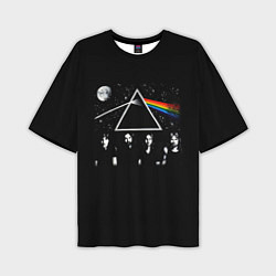 Мужская футболка оверсайз PINK FLOYD LOGO ПИНК ФЛОЙД НЕБО