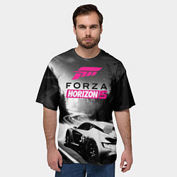 Футболка оверсайз мужская Forza Horizon 5 - night race, цвет: 3D-принт — фото 2