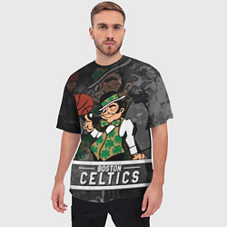 Футболка оверсайз мужская Boston Celtics , Бостон Селтикс, цвет: 3D-принт — фото 2