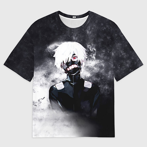 Мужская футболка оверсайз Токийский Гуль в Дыму Tokyo Ghoul Smoke / 3D-принт – фото 1