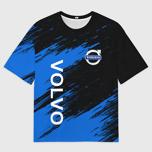 Мужская футболка оверсайз ВОЛЬВО, VOLVO Черно синий / 3D-принт – фото 1