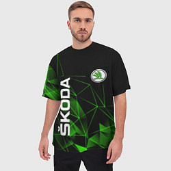 Футболка оверсайз мужская Шкода, Skoda, Геометрия, цвет: 3D-принт — фото 2