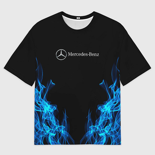 Мужская футболка оверсайз Mercedes-Benz Fire / 3D-принт – фото 1