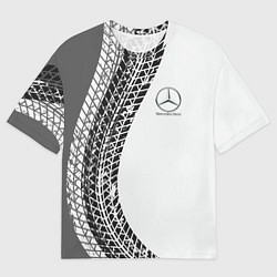 Футболка оверсайз мужская Mercedes-Benz дрифт, цвет: 3D-принт
