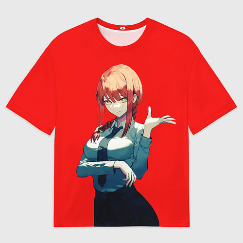 Мужская футболка оверсайз Макима просто Человек бензопила / 3D-принт – фото 1