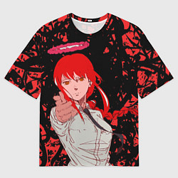 Мужская футболка оверсайз Макима Стреляет BANG Человек бензопила