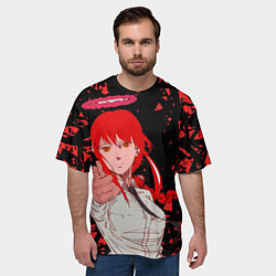 Футболка оверсайз мужская Макима Стреляет BANG Человек бензопила, цвет: 3D-принт — фото 2