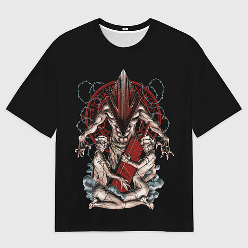 Мужская футболка оверсайз Пирамидоголовый и медсестрички / 3D-принт – фото 1